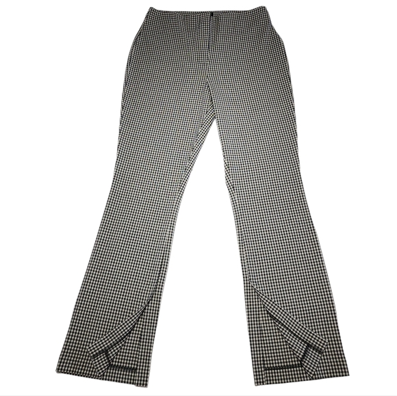 Nicole Miller Pants - Nicole Miller Womens Pants Black And White Plaid High Waisted Split Leg Size 8